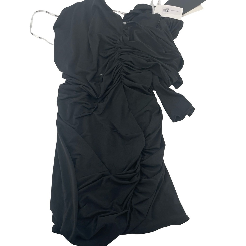 Mistress Rocks Women's Dress Ruched Bodycon Black Polyester Medium